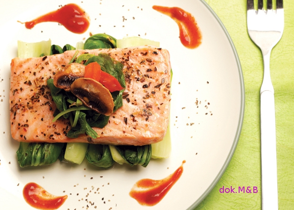 Salmon Steak with Veggies