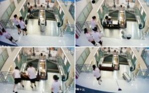 Ibu Selamatkan Anaknya dari Kecelakaan di Eskalator