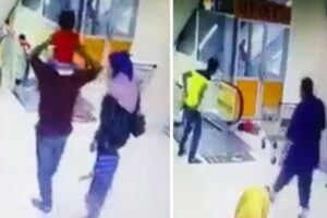 Balita Terjatuh dari Eskalator saat Digendong Ayahnya