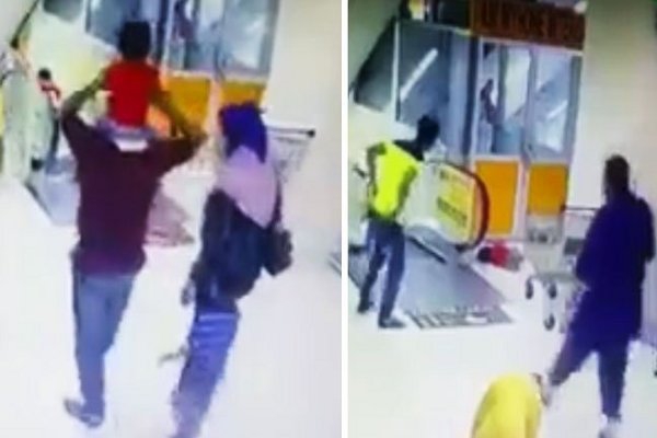 Balita Terjatuh dari Eskalator saat Digendong Ayahnya