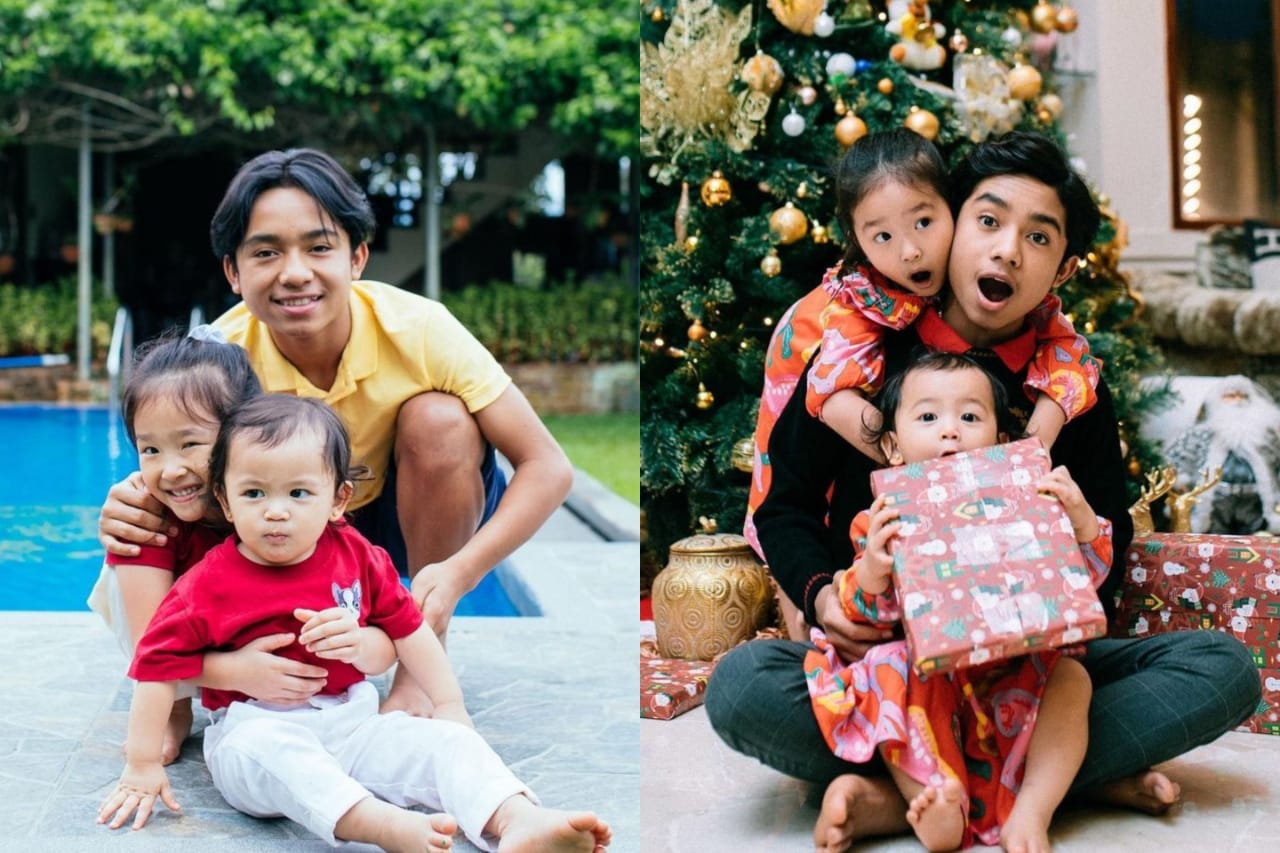 Momen Akrab dan Lucu Betrand Peto bersama Thalia dan Thania