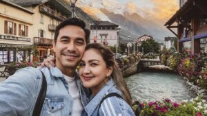 Potret Keharmonisan Pasangan Donna Agnesia dan Darius Sinathrya